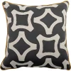 Cuscino Carré nero grigio in tessuto jacquard finto unitario