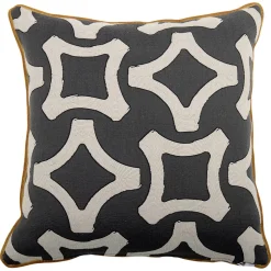 Cuscino Carré nero grigio in tessuto jacquard finto unitario