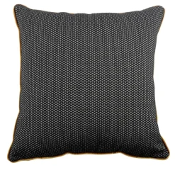 Cuscino Carré nero grigio in tessuto jacquard finto unitario