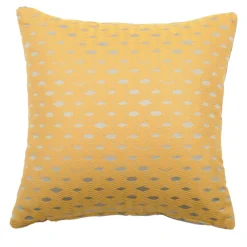 Cuscino Carrè oro in tessuto jacquard architettonico