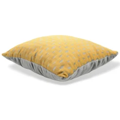 Cuscino Carrè oro in tessuto jacquard architettonico