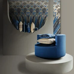 Cuscino Carrè quadrato blu e beige