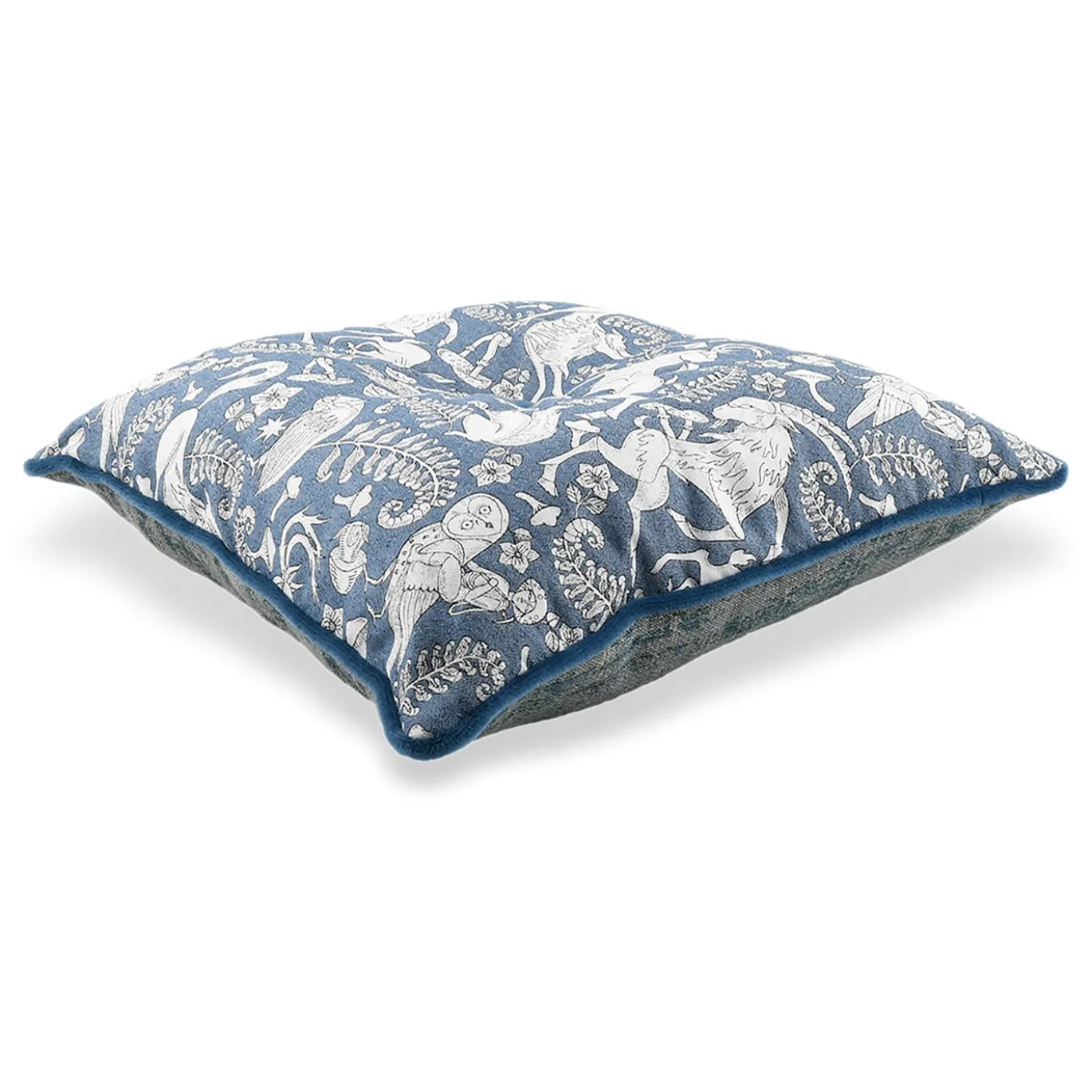 Cuscino Carrè quadrato in tessuto jacquard grigio blu