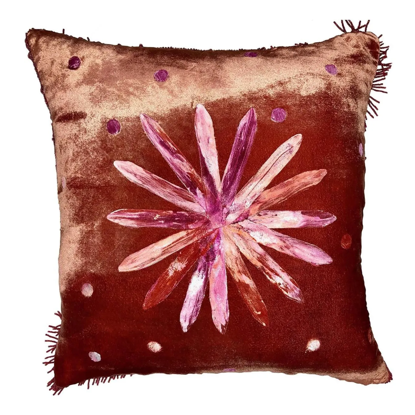 Cuscino con fiori di vetro