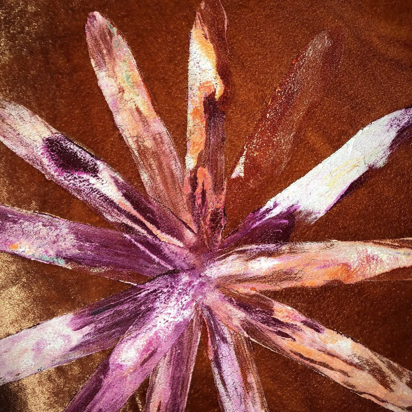 Cuscino con fiori di vetro