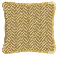 Cuscino con frange giallo zebrato