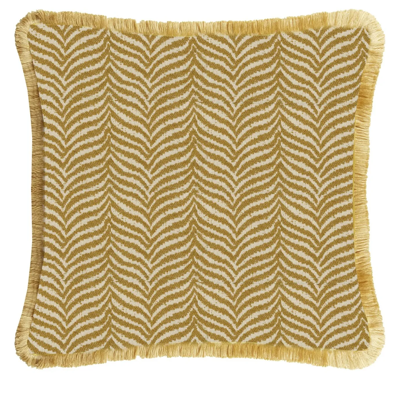 Cuscino con frange giallo zebrato