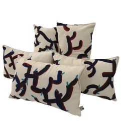 Cuscino Coralli Mare Scuro in cotone dipinto a mano #2