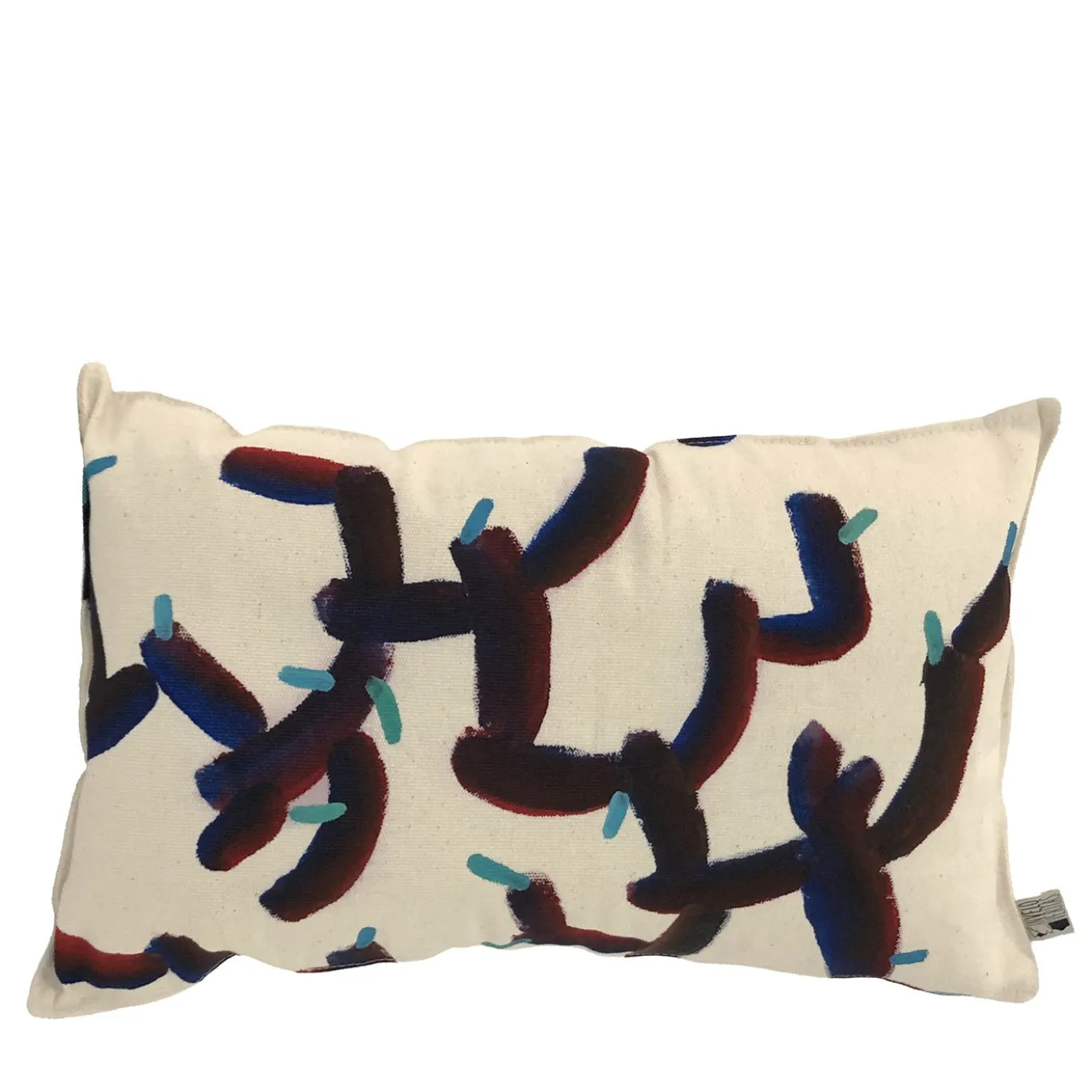 Cuscino Coralli Mare Scuro in cotone dipinto a mano #2