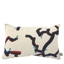 Cuscino Coralli Mare Scuro in cotone dipinto a mano #1