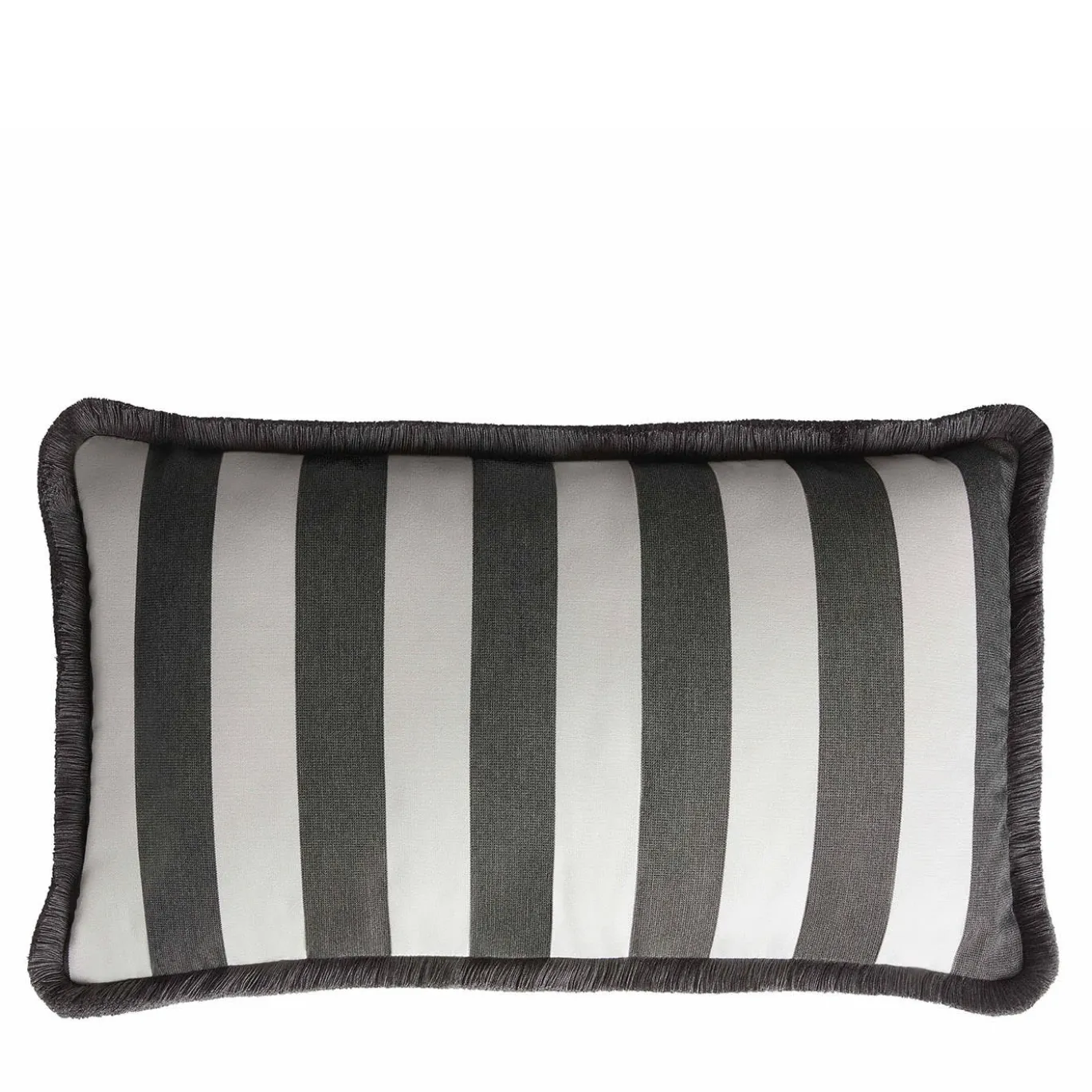 Cuscino da esterno Happy White e Carbon con frange