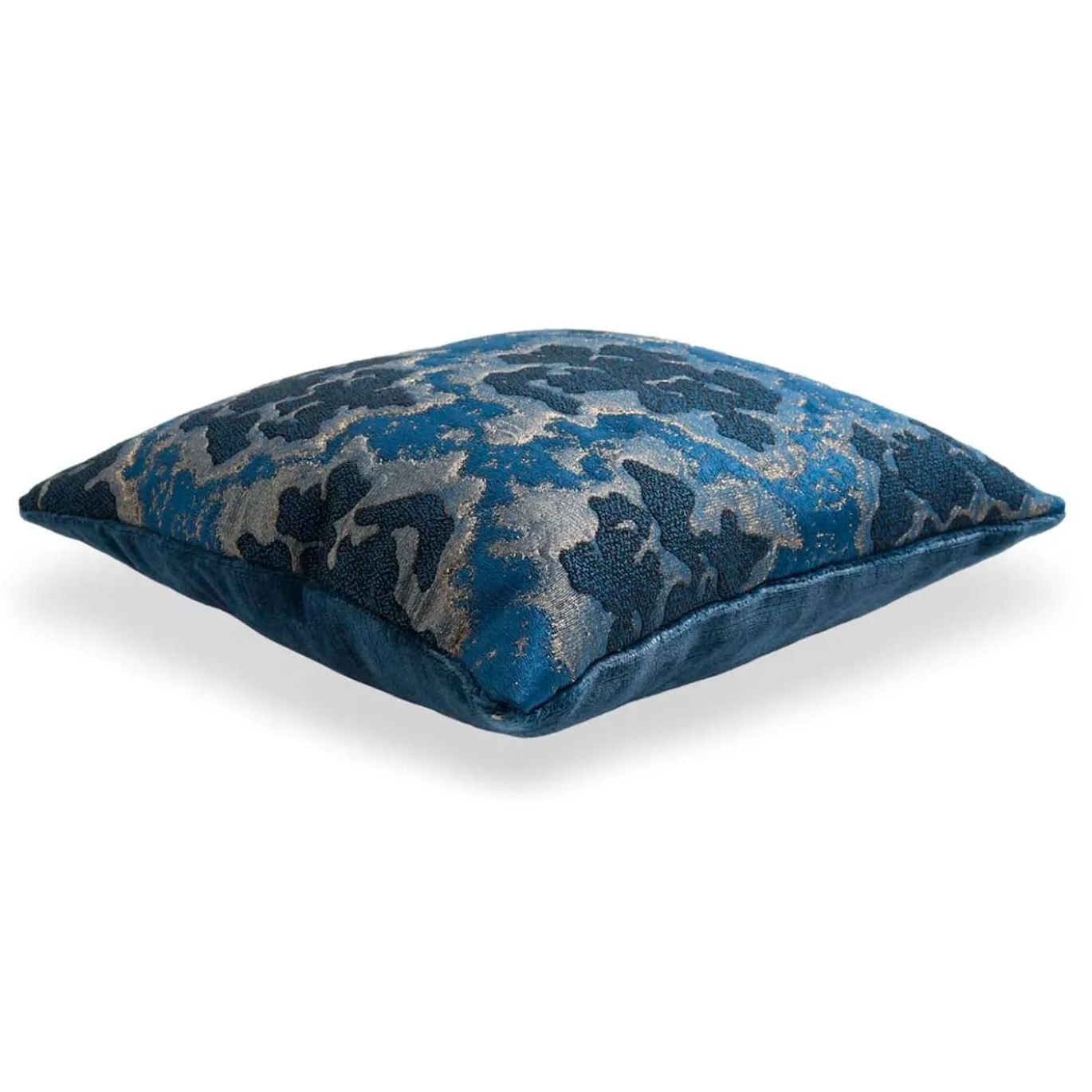 Cuscino decorativo quadrato blu e oro