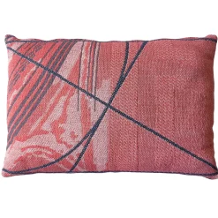 Cuscino Double Face Reverso in Blu Ionio e Rosso Rowan