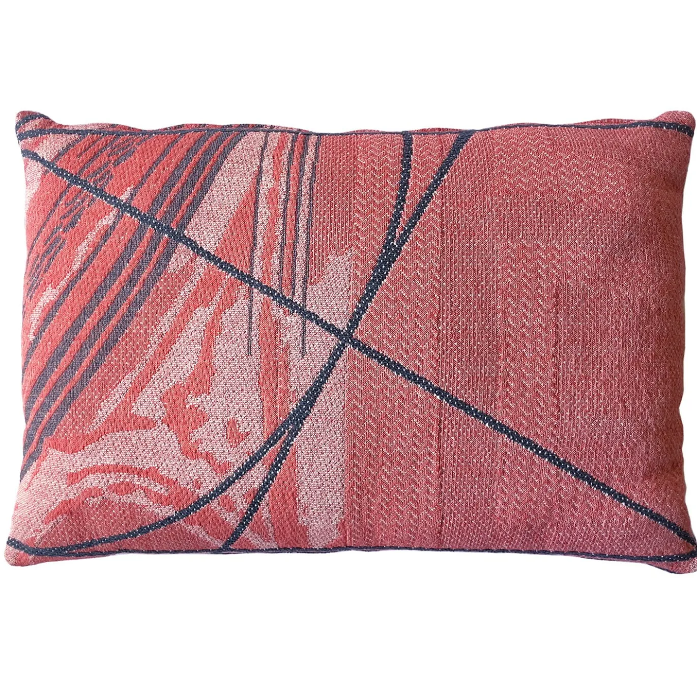 Cuscino Double Face Reverso in Blu Ionio e Rosso Rowan