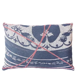 Cuscino Double Face Reverso in Blu Ionio e Rosso Rowan