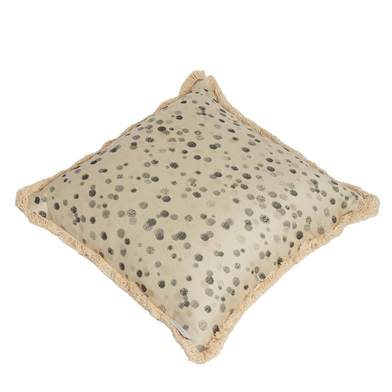 Cuscino grande con frange bianche e nere