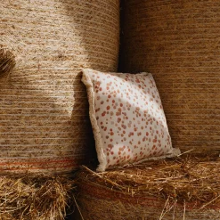 Cuscino grande con frange color caramello e marrone