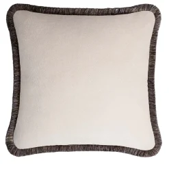 Cuscino Happy bianco e grigio