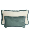 Cuscino Happy in velluto bianco e verde verde acqua per coppie
