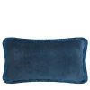 Cuscino Happy Pillow in morbido velluto blu scuro