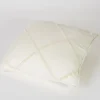 Cuscino in lino beige Natur Art con ricamo in rete 3D