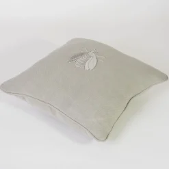 Cuscino in lino gray Natur Art con ricamo 3D di ape