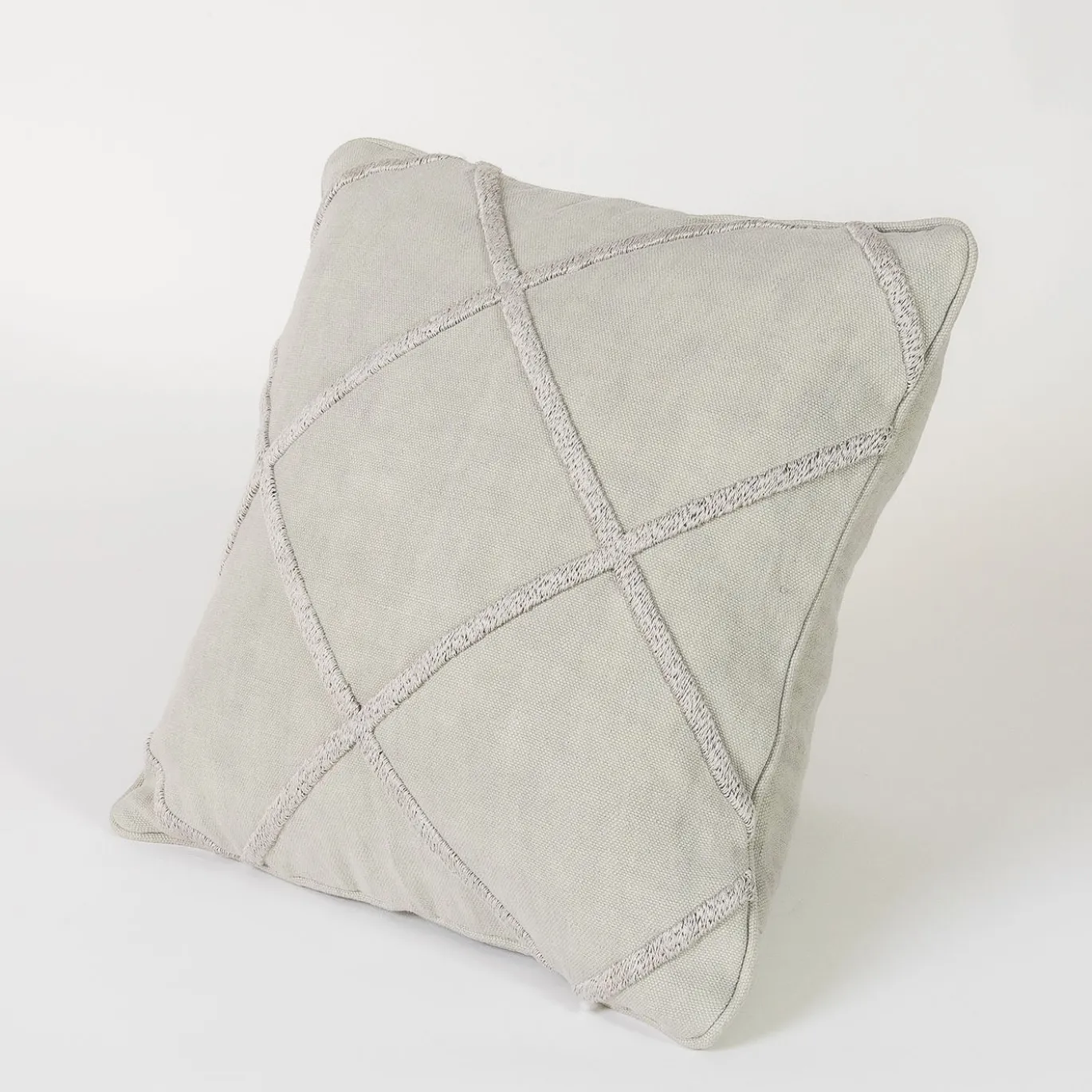 Cuscino in lino Grigio Natur Art con ricamo 3D a rete