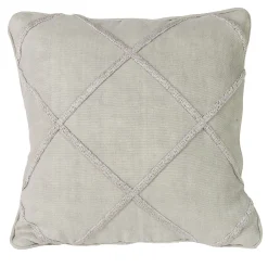 Cuscino in lino Grigio Natur Art con ricamo 3D a rete