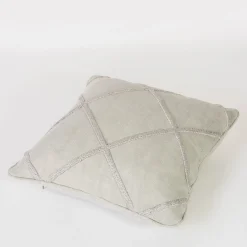 Cuscino in lino Grigio Natur Art con ricamo 3D a rete