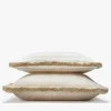 Cuscino in lino Happy a righe bianche e beige