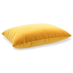 Cuscino Longue in velluto di cotone senape