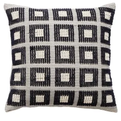 Cuscino Mille Quadri nero ed ecrù
