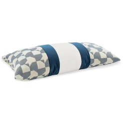 Cuscino Nastro Rettangolare Pied de Poule e Velluto Blu