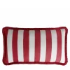 Cuscino per esterno Happy White and Red con frange