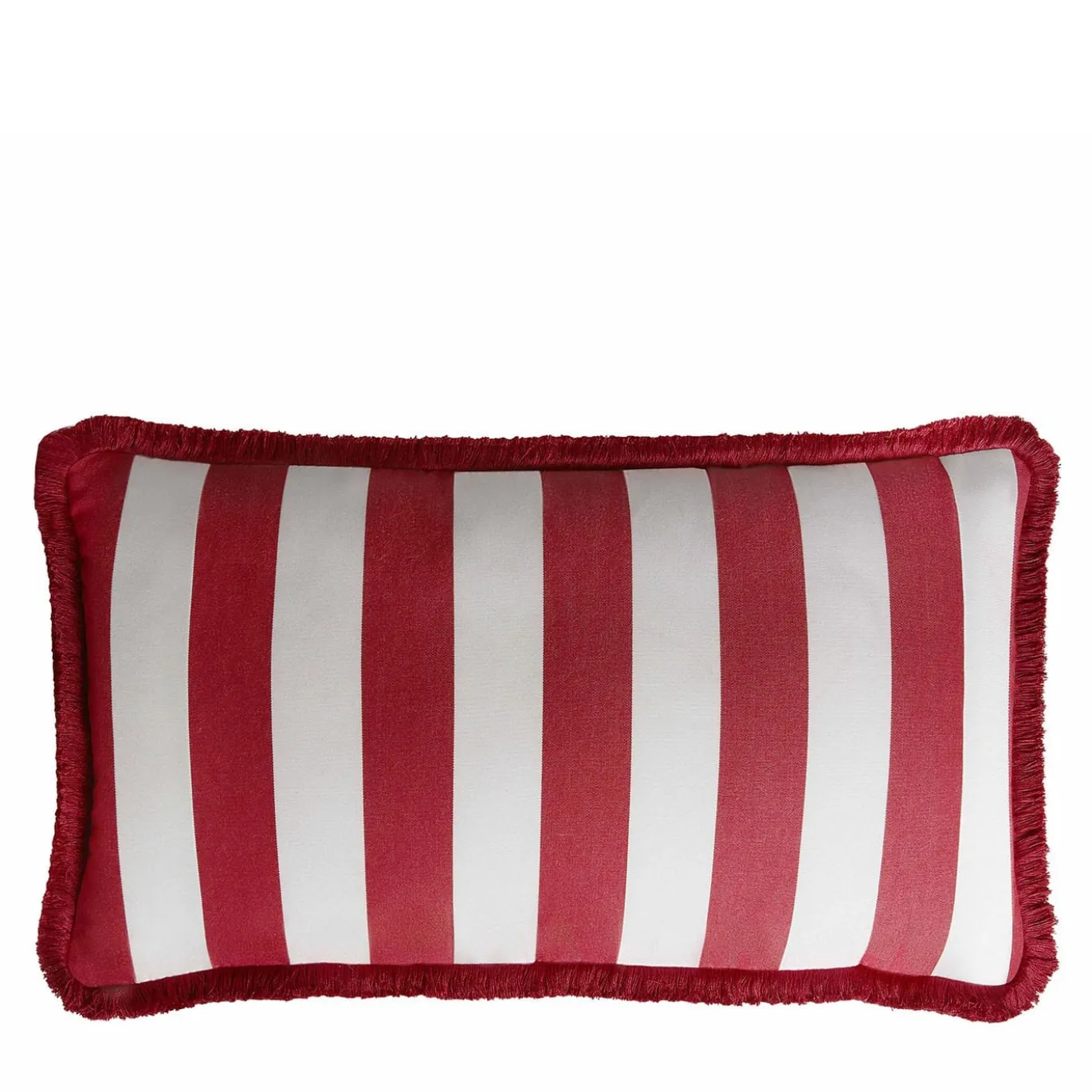 Cuscino per esterno Happy White and Red con frange