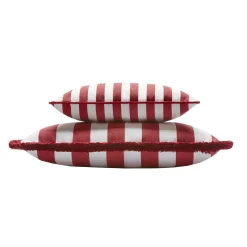 Cuscino per esterno Happy White and Red con frange