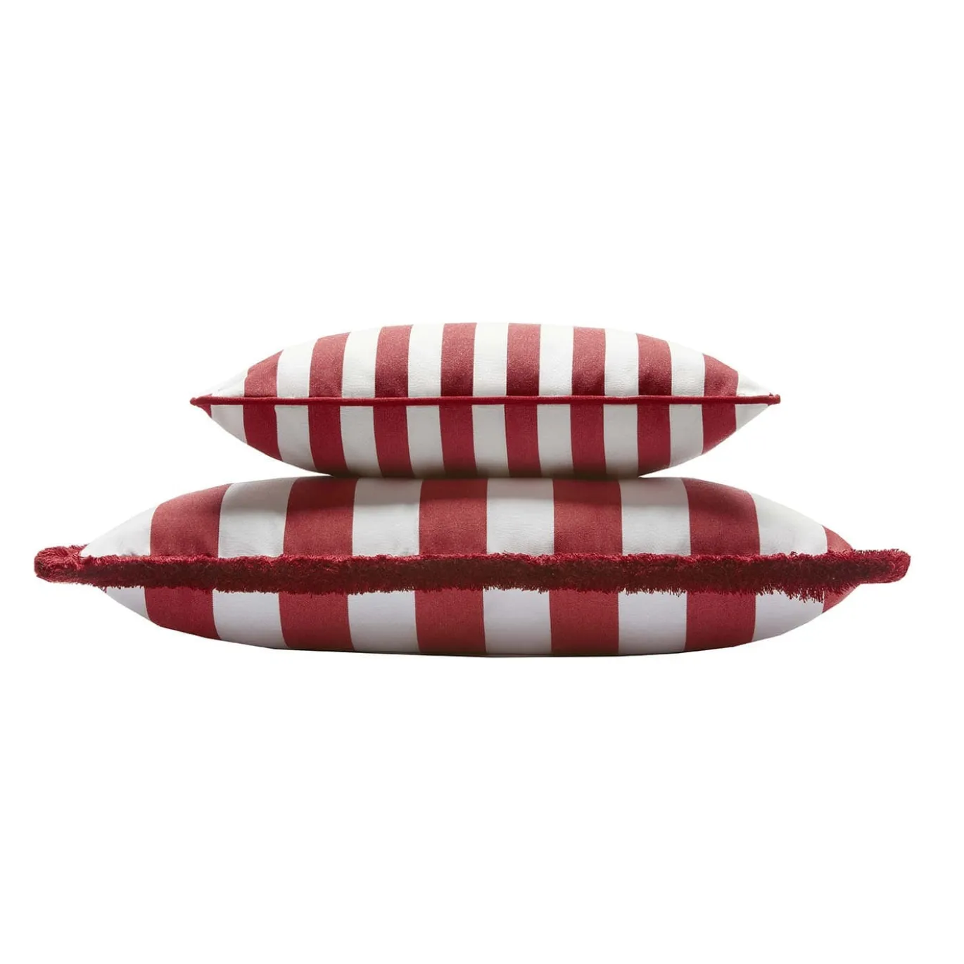 Cuscino per esterno Happy White and Red con frange