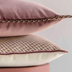 Cuscino piatto Most Carrè in velluto di cotone e tessuto jacquard microfantasia