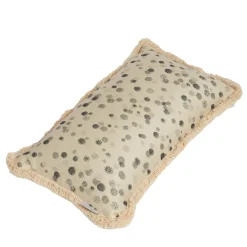 Cuscino piccolo con frange bianche e nere