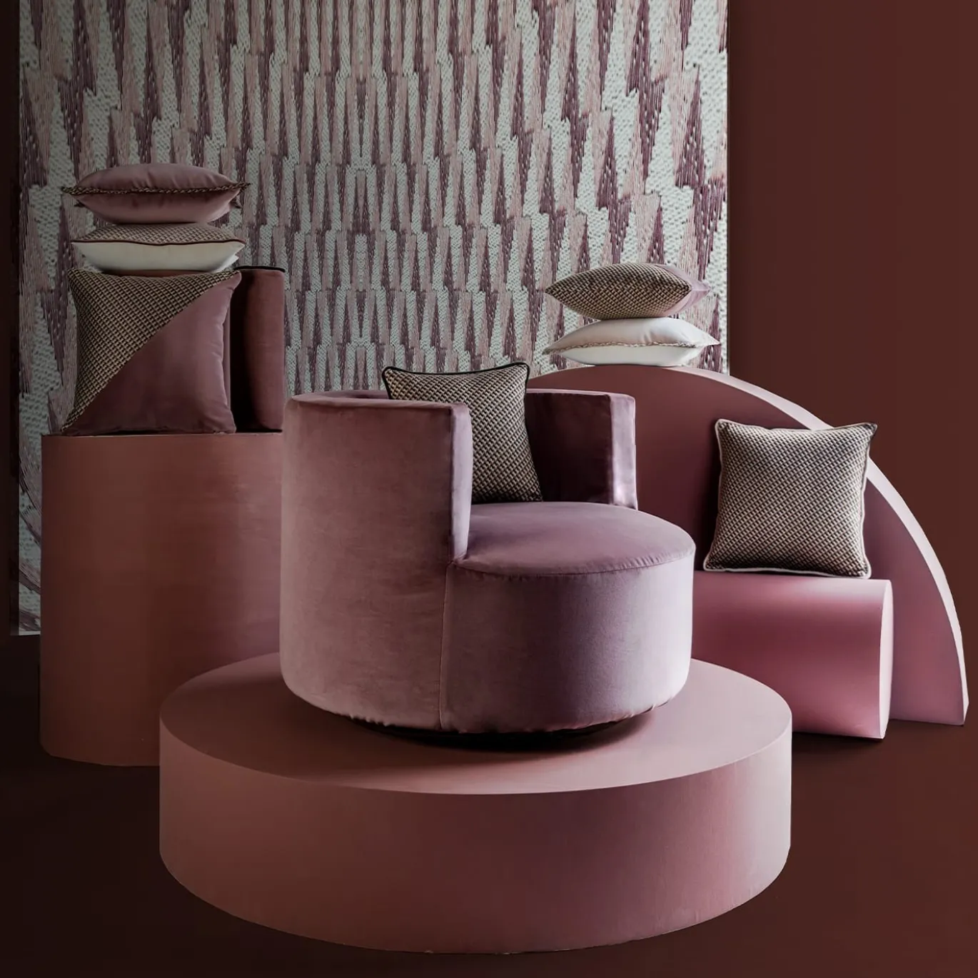 Cuscino quadrato Carrè in tessuto jacquard microfantasia