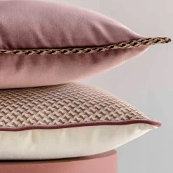 Cuscino quadrato Carrè in tessuto jacquard microfantasia