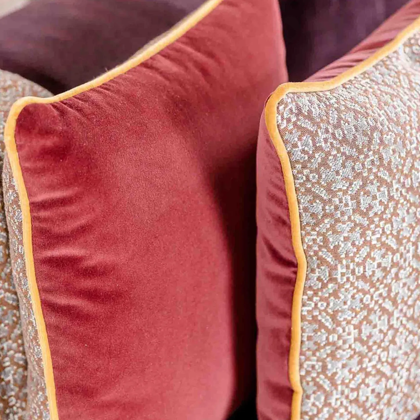 Cuscino Quadrato Carré Jacquard e Misto Plain