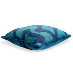 Cuscino quadrato Carrè turchese e blu
