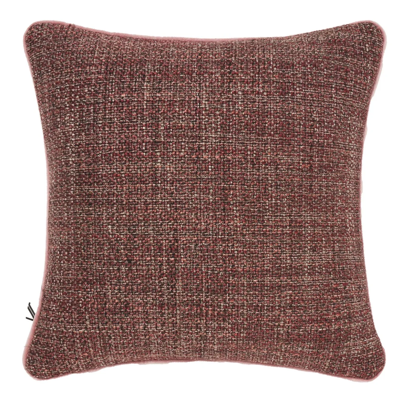 Cuscino quadrato con bordo rosa