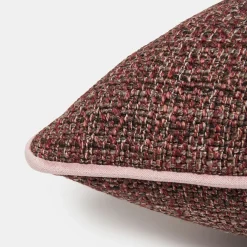 Cuscino quadrato con bordo rosa