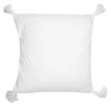 Cuscino quadrato Costumbres in cotone bianco con ricamo floreale