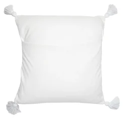 Cuscino quadrato Costumbres in cotone bianco con ricamo floreale