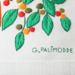 Cuscino quadrato Costumbres in cotone bianco con ricamo floreale