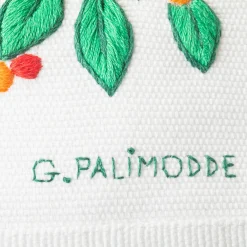Cuscino quadrato Costumbres in cotone bianco con ricamo floreale