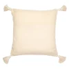 Cuscino quadrato Costumbres in cotone beige con dettaglio floreale